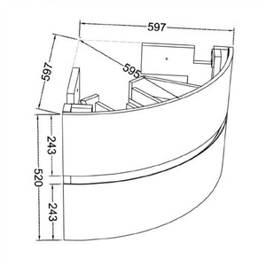 <span class=keywords><strong>Mobile</strong></span> da Bagno <span class=keywords><strong>Angolare</strong></span> Curvo Bianco da Parete con Cassetti - Product Image 5