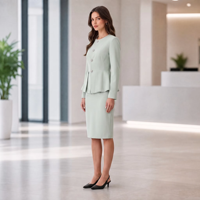 Ensemble de tailleur vert pour femme, ensemble de tailleur de bureau pour femme, ensemble de tailleur professionnel pour femme, ensemble de tailleur deux pièces pour femme