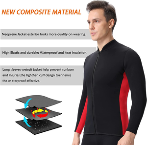 Trajes de <span class=keywords><strong>neopreno</strong></span> Top <span class=keywords><strong>chaqueta</strong></span> mujeres hombres 2-3mm camisa de manga larga cremallera frontal chaleco mantener caliente adulto buceo Surf natación <span class=keywords><strong>neopreno</strong></span> deportes acuáticos - Product Image 6
