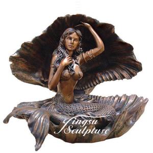Directamente de la fábrica de suministros al aire libre grande bronce sirena escultura para la decoración del jardín - Product Image 4