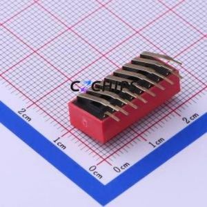 DA-08RP DIP Switch Through hole Component (THT) Switch Flat Toggle, Raised Type Single Pole Single Throw 8 2.54mm - Product Image 2