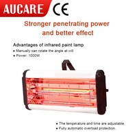 Lámpara de Curado de Pintura Infrarroja AUCARE de 1100W, Aleación de Aluminio, CA 220-240V, Área de Curado de 650x500mm, Temporizador de 0-60min, para Automóviles
