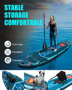 Tabla de Paddle Surf Inflable de Nuevo Estilo, 11'6"x34"x6'', Tabla de SUP Inflable Estable para Surfear con Asiento - Product Image 5