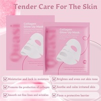 Masque Visage Quasi Bio-Collagène Hydratant de Nuit Masque en Tissu Coréen Niacinamide & Collagène à Faible Poids Moléculaire Soin Lissant de la Peau