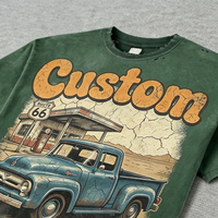 T-shirt court pour homme en coton 100% de haute qualité, coupe ample, style streetwear vintage délavé à l'acide, personnalisé par un fabricant de vêtements urbains