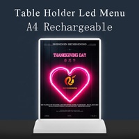 RICHSHINING Faible MOQ Logo personnalisé Menu en cuir éclairé par LED à quatre pages A4 A5 Menu LED pour commander des plats au restaurant ou au bar
