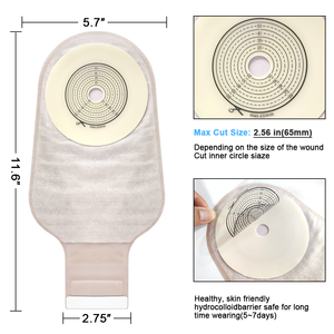 Sigara dokuma tek parça 15mm-65mm kesme-fit Ostomy çanta <span class=keywords><strong>Ileostomy</strong></span> Stoma bakım için kelepçe kapatma ile Drainable torbalar - Product Image 2