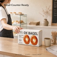 Boîte d'emballage alimentaire pliante à double rabat en carton blanc pour pain, bagels, pâtisseries