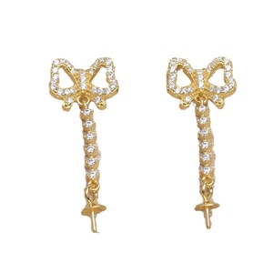 Boucles d'oreilles papillon en argent S925 avec incrustation de perles de 10 à 14 mm, porte-accessoires de bijoux DIY vide, JG5233 - Product Image 5