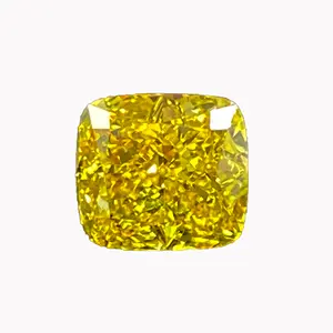 कुशन कट प्रयोगशाला रंग हीरे ढीला 1ct फैंसी पीले रंग VS2 स्पष्टता के साथ IGI प्रमाणित सीवीडी पॉलिश फैंसी रंग हीरा
