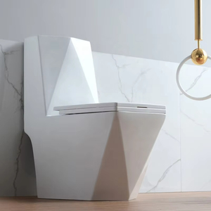 Inodoro moderno de una pieza, inodoro montado en la pared, forma de cuenco redondo, drenaje de trampa P, nuevo modelo, artículos <span class=keywords><strong>sanitarios</strong></span>, uso doméstico a granel, Material de PP para Hotel - Product Image 2