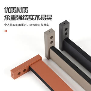 Tringle de penderie murale amovible en alliage d'aluminium de haute qualité, silencieuse, antidérapante, avec amortisseur unique et base à bride pour vêtements - Product Image 2