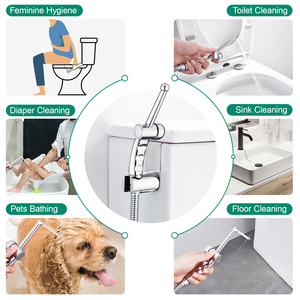 Modern 304 SS Polished Chrome Hot and Cold Water Mixer Toilet Bidet Shower <b>Spray</b> shattaf <b>set</b> - Product Image 4