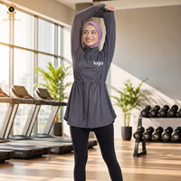 Zaynab Ensemble de Sport Islamique pour Femme, Couvrant, Séchage Rapide, Respirant, Léger, avec Tunique, Hijab et Leggings, Tenue de Sport Musulmane