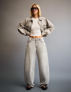 Vaqueros de mezclilla de cintura alta y pierna ancha para mujer, estilo retro lavado, corte bootcut, transfronterizos europeos y americanos - Product Image 3