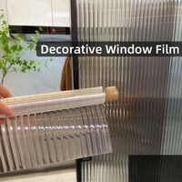 Film de protection d'intimité 3D Irini, auto-adhésif en PVC, design moderne pour fenêtres et portes de salon, avec motif cannelé