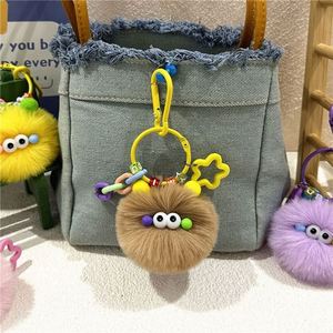 Porte-clés lumineux en peluche mignon et original en forme de boule de charbon, breloque de sac à dos, idée cadeau créative - Product Image 3