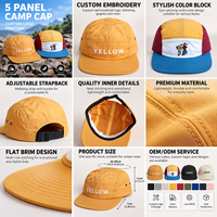 Casquettes de sport d'extérieur imperméables en nylon à visière plate, 5 panneaux, avec logo brodé personnalisé, vente en gros directe d'usine pour la randonnée et la course à pied