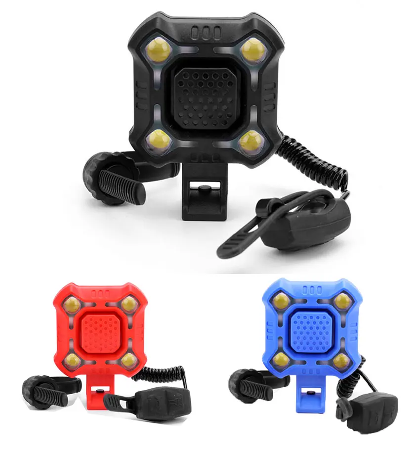 Лампа для езды на велосипеде 140 дБ велосипедный Звонок 1200 мА/ч, Электрический гудок водонепроницаемых usb-разъемом для зарядки громкой сигнализацией безопасности велосипедный Звонок