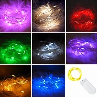 Guirlandes lumineuses LED avec fil argenté, boîte à piles bouton, bouquet cadeau, décoration de Noël pour la pâtisserie