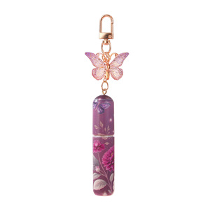 Nouveauté Bestseller Flacon de parfum miniature <span class=keywords><strong>en</strong></span> plastique de 5 ml, porte-clés avec breloque, design papillon, atomiseur rechargeable de 5 ml, portable pour les voyages - Product Image 4