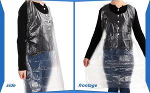 Tablier jetable en PEHD imperméable et résistant à l'huile pour adultes et personnes âgées, transparent, allongé, sans manches, pour peinture, nettoyage, barbecue - Product Image 4