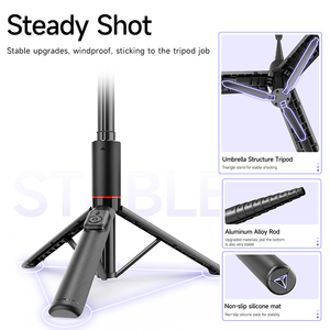 C21 All-in-One Hidden Bracket 52.8" Aluminum Alloy Selfie Stick Tripod with Cold Shoe Expansion Port <b>for</b> Live Streaming 1341mm - Product Image 5