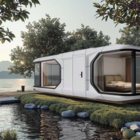 Space Capsule Fast-Construcred Steel Container Houses Waterproof Hotel and Houseboat Eco-Friendly Green Alternative for Life