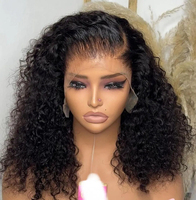 Perruques brésiliennes vierges prêtes à être expédiées, 13x4 HD Lace Frontal Afro Kinky Curly, dentelle transparente, cheveux humains