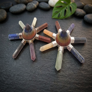 Estrella de Cristal Reiki Hecha a Mano, Generador de Energía de 7 Puntas, Turmalina Negra Envuelta en Alambre - Product Image 6