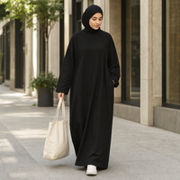 Abaya T-shirt surdimensionnée 100 % coton personnalisée pour femme musulmane, longueur ras du sol, coupe ample, robe modeste, vente en gros, sur commande