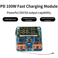 Module de charge rapide bidirectionnel adaptatif 18~100W avec affichage du niveau de batterie et contrôle thermique pour carte mère de batterie externe