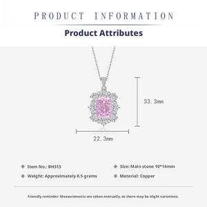 Pendentifs et Breloques Tendance en Cuivre Géométrique avec Zircon Coloré et Diamant à Haute Teneur en Carbone 10*14mm, Style Iced Out, Très Vendus sur TikTok - Product Image 2