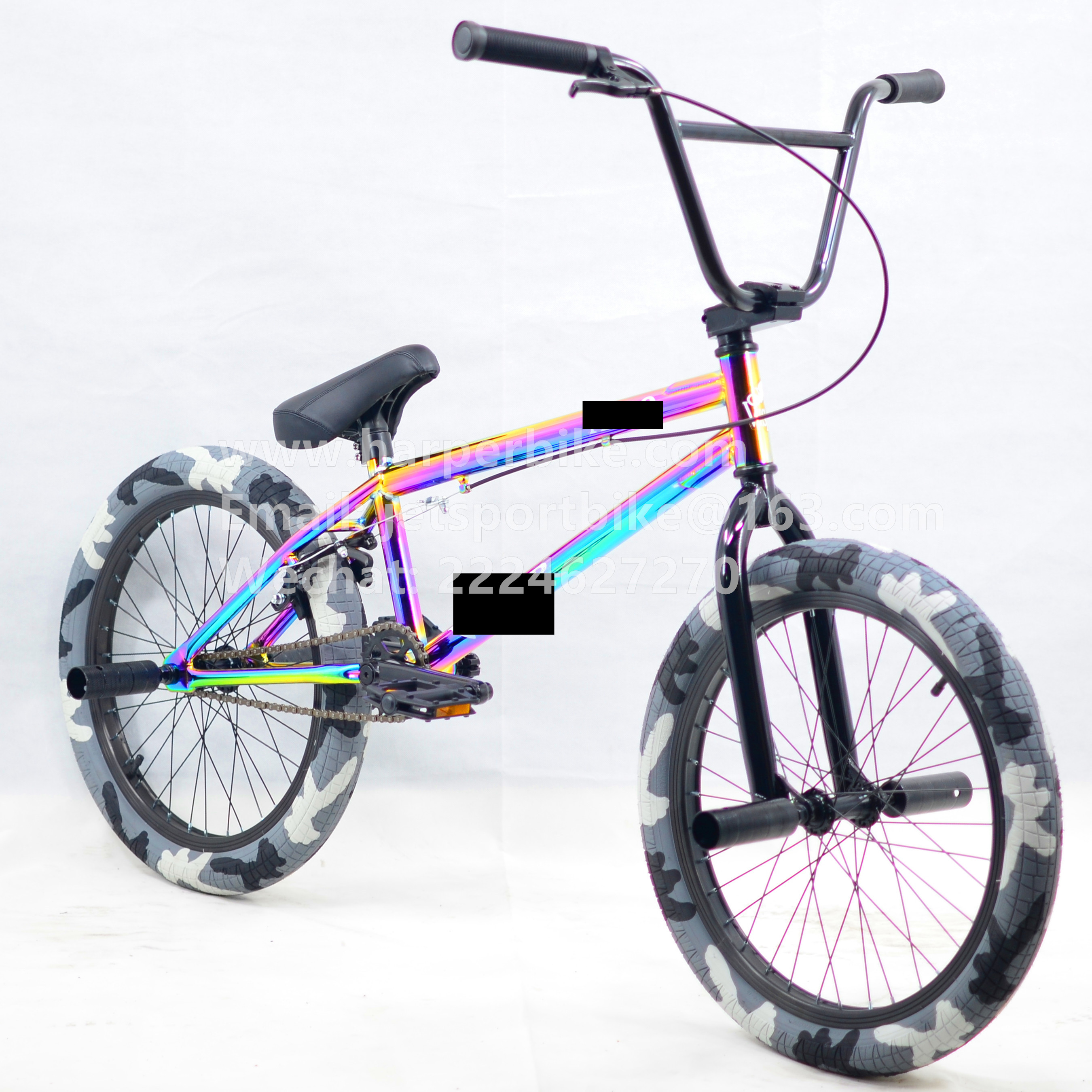 Original design oilslick bmx 20" freestyle bicycle with camouflage tires