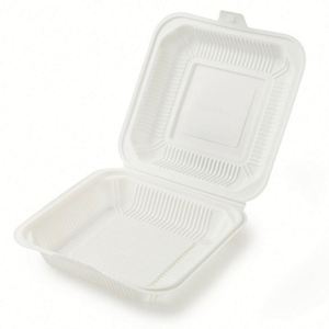 Boîte à lunch bento en amidon de maïs blanc biodégradable et écologique, contenants alimentaires jetables - Product Image 1