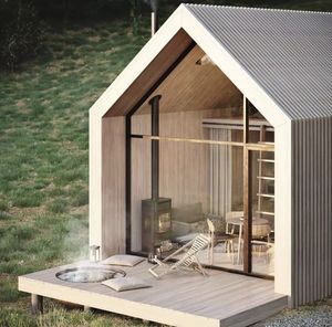 Bộ kit nhà gỗ nhỏ lắp ghép sẵn 50m², kiểu nhà bungalow, nhà nghỉ dưỡng, nhà bãi biển, chất liệu gỗ đạt chứng nhận - Product Image 3