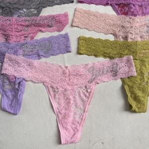 Mutandine in pizzo Sexy da donna con motivo solido a vita bassa Biancheria intima in Nylon lavorata a maglia tinta unita per adulti per periodi - Product Image 3