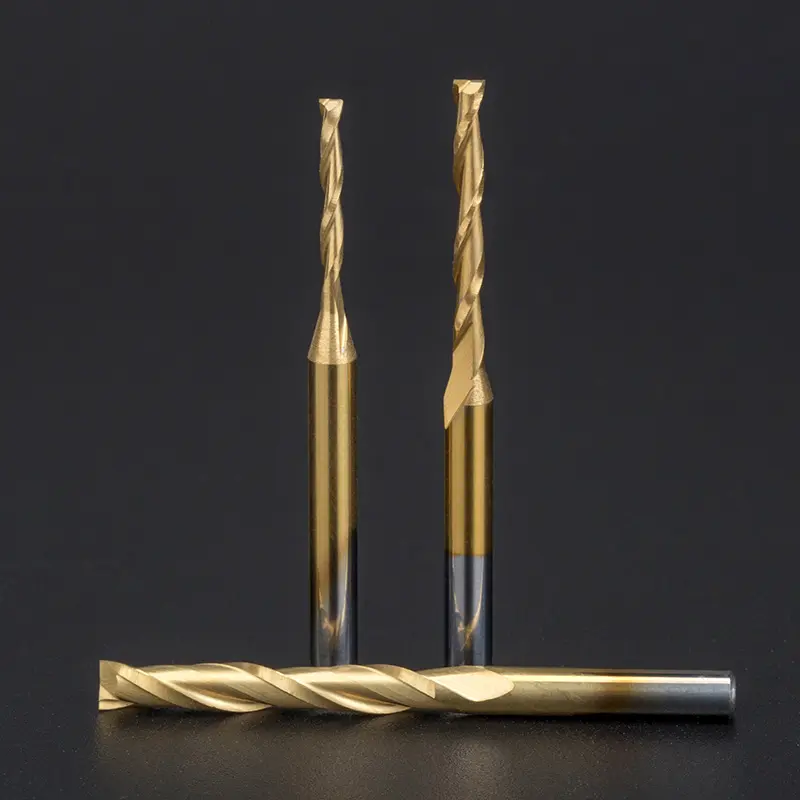 HUHAO two flutes spiral milling cutter carbide tungsten steel drill bit wood router cutter 3594