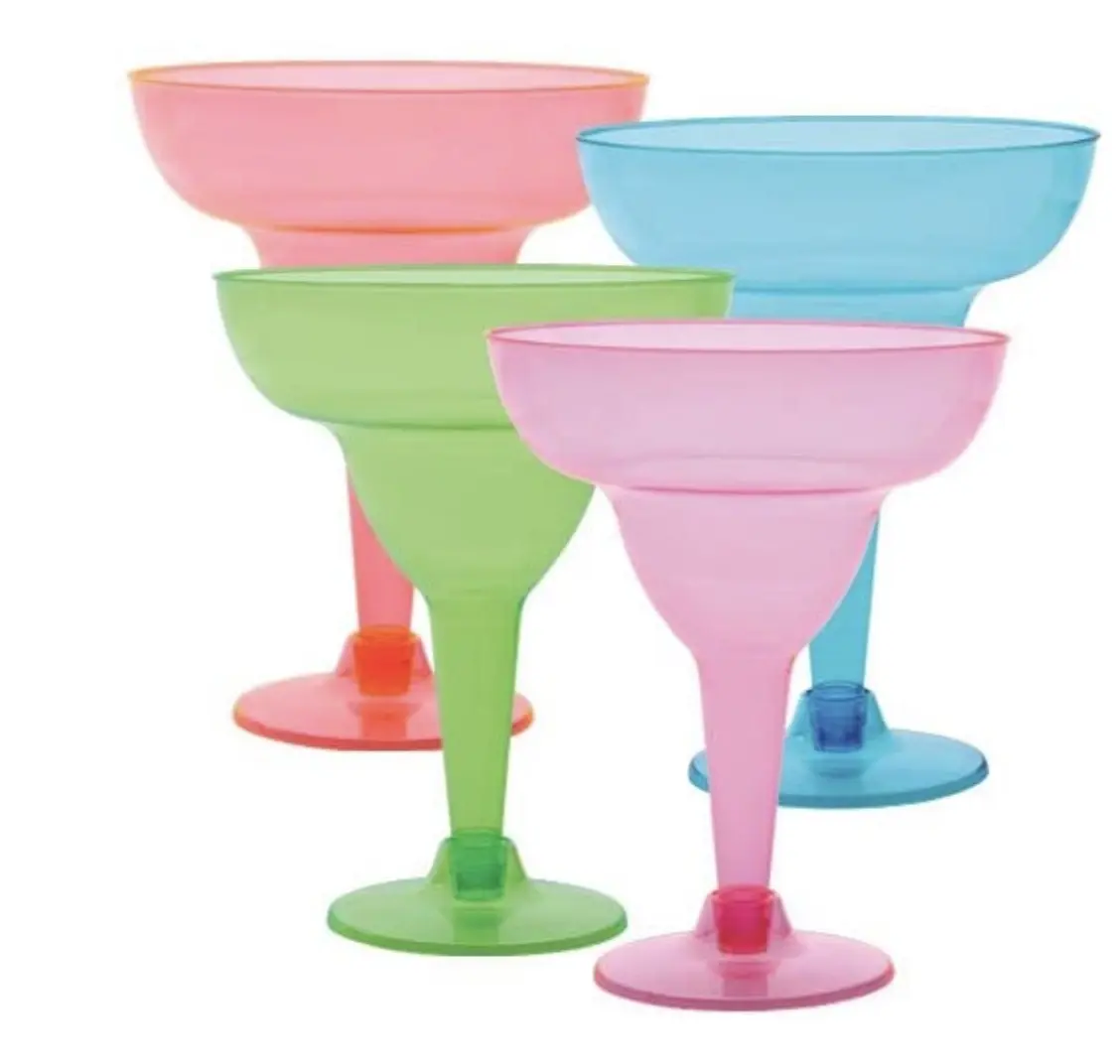 Einweg 12 Unzen sortierte Neon Kunststoff Margarita Cup