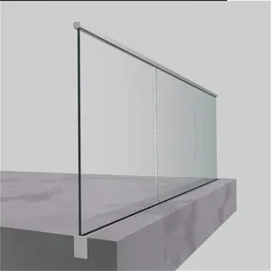 Внешние светодиодные алюминиевые стеклянные алюминиевые балконные перила наружные аксессуары алюминиевый профиль для стеклянных перил