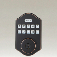 Serrure de porte électronique intelligente Tuya WiFi de style européen, sans clé, en alliage, avec clavier numérique et mécanique, pour pêne dormant traditionnel