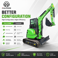 Mini-excavatrice FULCORE, vente directe usine, 3,5 tonnes, haute performance, pour aménagement paysager, avec cabine fermée, excavatrice sur chenilles