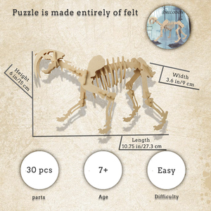 Puzzle 3D en feutre de tigre à dents de sabre pour enfants, jeu éducatif léger en non-tissé, cadeau - Product Image 4