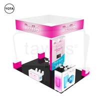 Table promotionnelle portable Yota 20x30 pieds en aluminium réutilisable avec bande LED, léger, nouveau design personnalisé, équipement pour salon professionnel imprimé