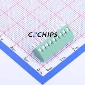 DB125-2.54-9P-GN-S Screw Terminal Block Through hole Component (THT),P=2.54mm Connector 1x9P 2.54mm Green Through Hole - Product Image 2