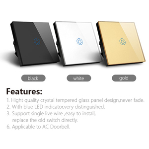 <span class=keywords><strong>Sonnette</strong></span> de porte intelligente Summao avec écran tactile en cristal, panneau en verre trempé, interrupteur de <span class=keywords><strong>sonnette</strong></span> pour maison intelligente - Product Image 3