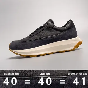 Giày nam kiểu cổ điển Châu Âu Quảng Châu đế dày thủ công da bò thật lớp trên cùng màu đen buộc dây thời trang mùa đông - Product Image 6