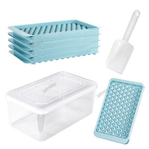 Lot de 4 petits moules à glaçons 104x4 pièces écrasés <span class=keywords><strong>Mini</strong></span> <span class=keywords><strong>plateau</strong></span> à glaçons en plastique PP sans BPA avec couvercle Bac à glaçons <span class=keywords><strong>Pelle</strong></span> Vente en gros - Product Image 3