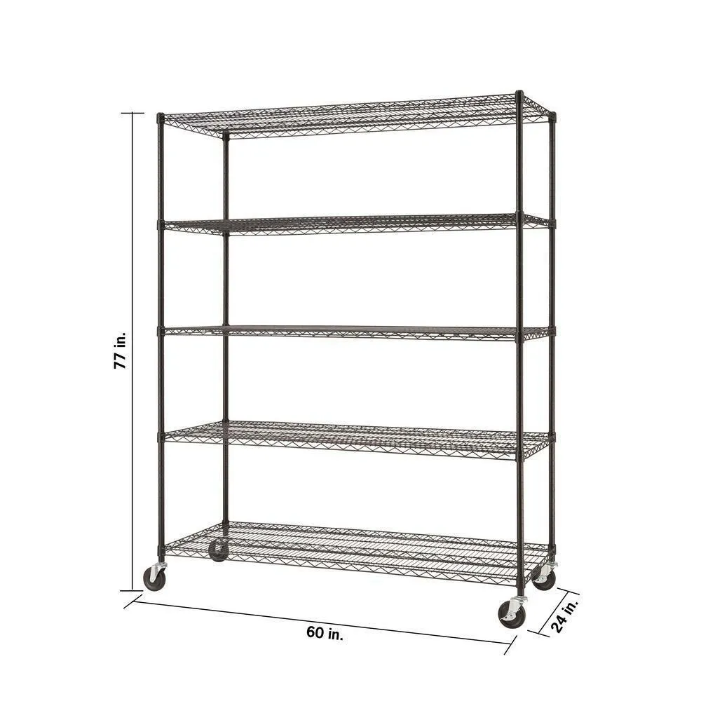 Sheet Metal Storage Rack Commercial Chrome 4 Shelf Metal Powder Coating Wire Shelving Adjustable Wire Rack