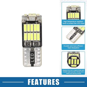 LKT Ampoule LED T10 4014 26SMD blanche haute luminosité pour plaque d'immatriculation W5W, éclairage de lecture pour petites voitures 12V, indicateur de rétrofit/amélioration - Product Image 3